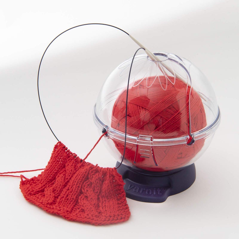 Prym Yarnit Travel Yarn Holder for Knitting & Crochet â€“ Prevents Tangles with Two Yarn Channels, Shoulder Strap, Non-Slip Base & Hidden Storage - Image 3